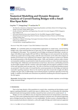 Numerical Modelling and Dynamic Response Analysis of Curved Floating Bridges with a Small Rise-Span Ratio