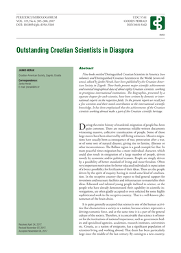Outstanding Croatian Scientists in Diaspora