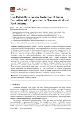 One-Pot Multi-Enzymatic Production of Purine Derivatives with Application in Pharmaceutical and Food Industry
