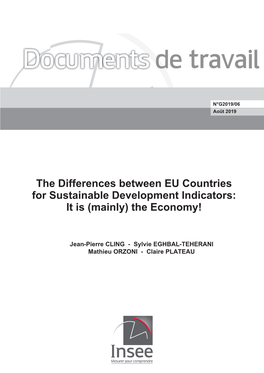 The Differences Between EU Countries for Sustainable Development Indicators: It Is (Mainly) the Economy!