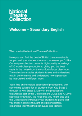 Welcome – Secondary English