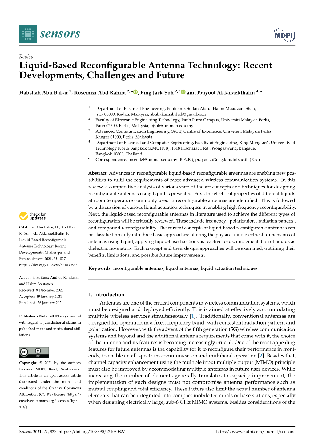 Liquid-Based Reconfigurable Antenna Technology