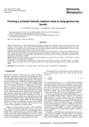 Forming a Constant Density Medium Close to Long Gamma-Ray Bursts