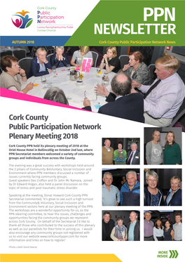 NEWSLETTER AUTUMN 2018 Cork County Public Participation Network News