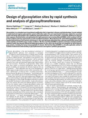 Design of Glycosylation Sites by Rapid Synthesis and Analysis of Glycosyltransferases
