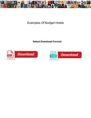 Examples of Budget Hotels