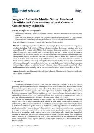 Images of Authentic Muslim Selves: Gendered Moralities and Constructions of Arab Others in Contemporary Indonesia