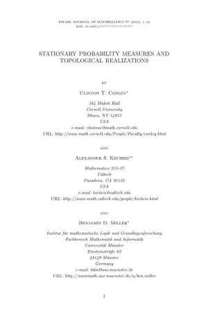 Stationary Probability Measures and Topological Realizations
