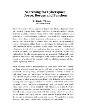 Searching for Cyberspace: Joyce, Borges and Pynchon