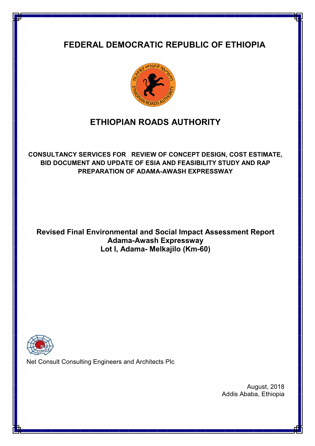 Federal Democratic Republic of Ethiopia Ethiopian Roads