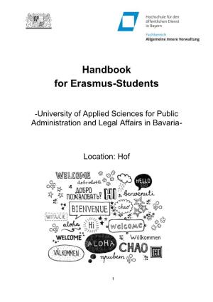 Handbook for Incoming Students