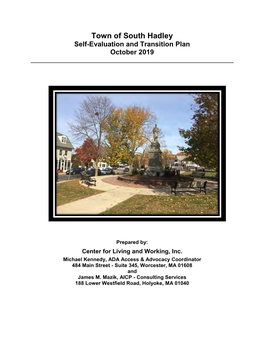 Town of South Hadley Self-Evaluation and Transition Plan October 2019