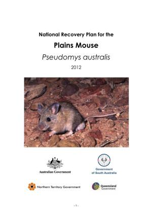 National Recovery Plan for the Plains Mouse Pseudomys Australis 2012