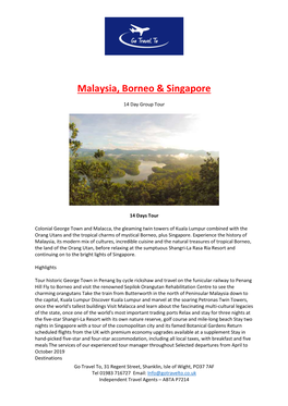 Malaysia, Borneo & Singapore