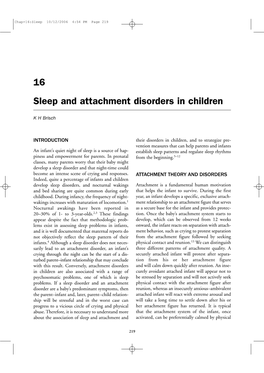 16 Sleep and Attachment Disorders in Children