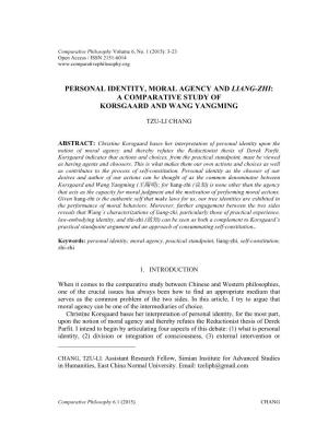 Personal Identity, Moral Agency and Liang-Zhi: a Comparative Study of Korsgaard and Wang Yangming