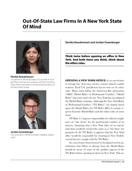 Out-Of-State Law Firms in a New York State of Mind