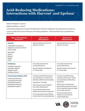 Acid-Reducing Medications: Interactions with Harvoni and Epclusa