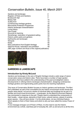Conservation Bulletin, Issue 40, March 2001