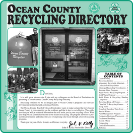 TABLE of CONTENTS Ocean County Recycling Centers