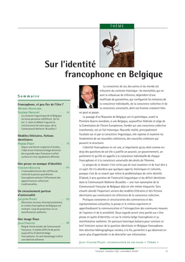 Sur L'identité Francophone En Belgique