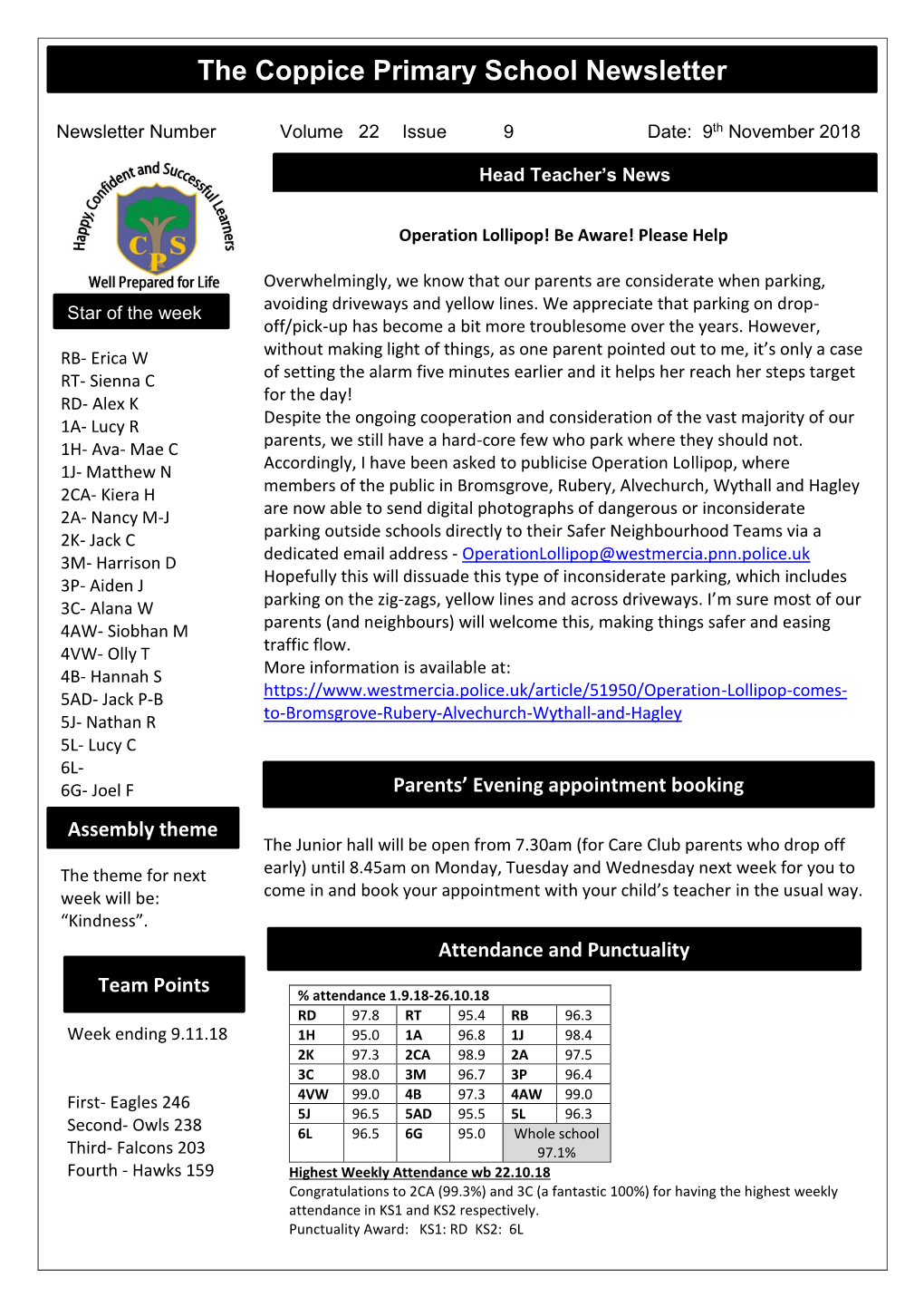 The Coppice Primary School Newsletter