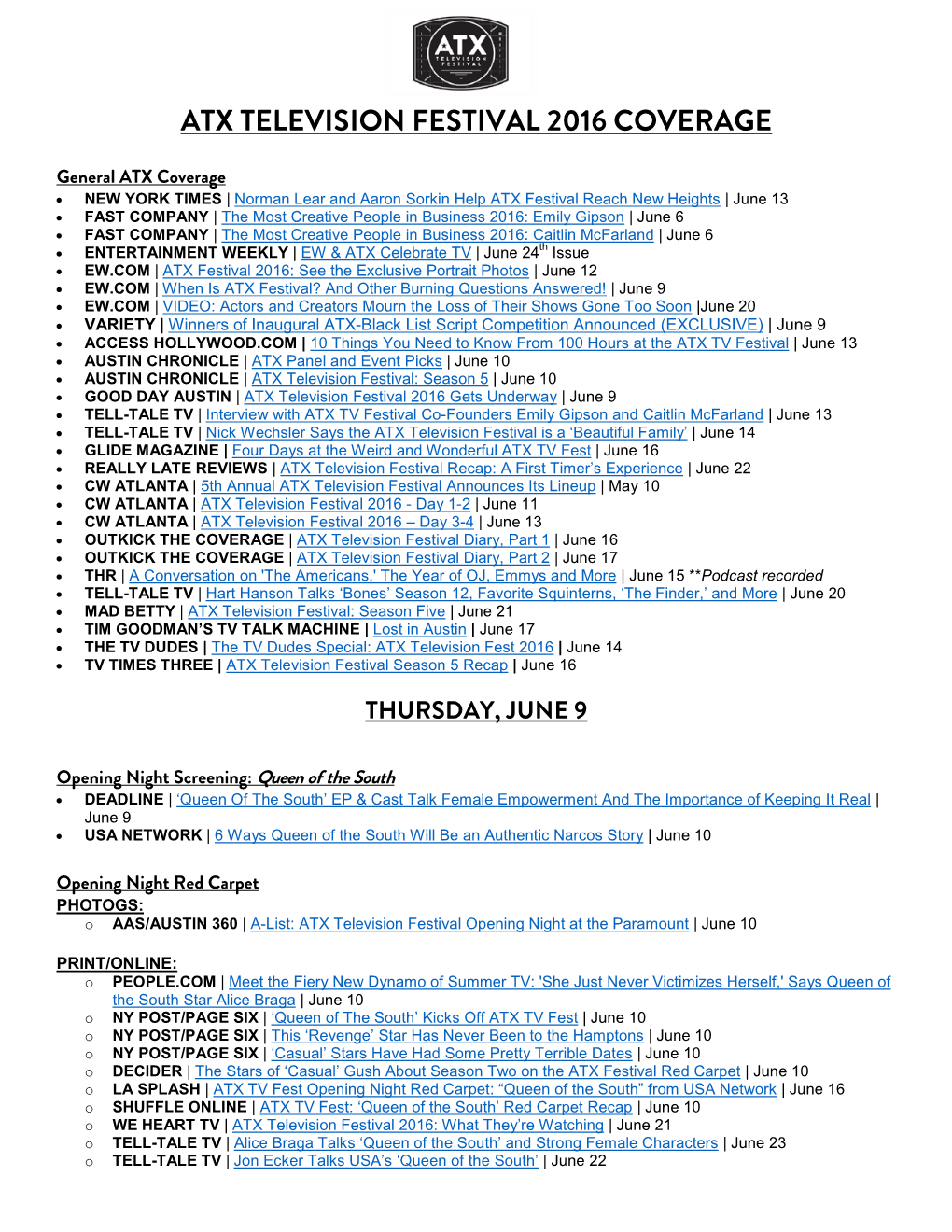 Atx Television Festival 2016 Coverage