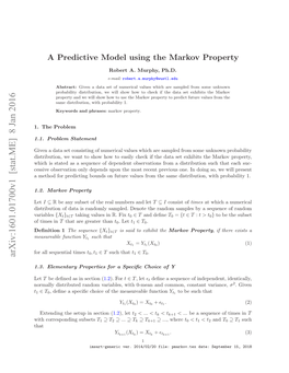 A Predictive Model Using the Markov Property