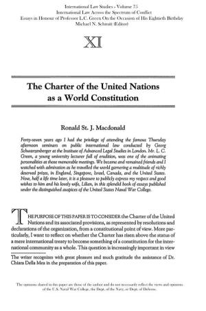 The Charter of the United Nations As a World Constitution
