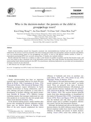 Who Is the Decision-Maker: the Parents Or the Child in Group
