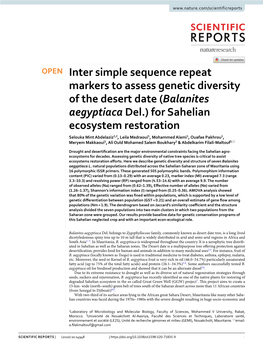 Inter Simple Sequence Repeat Markers to Assess Genetic Diversity