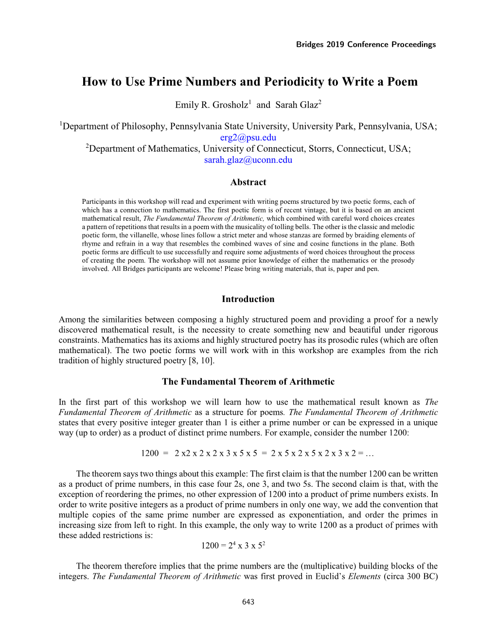 How to Use Prime Numbers and Periodicity to Write a Poem