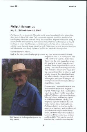 Philip J. Savage, Jr