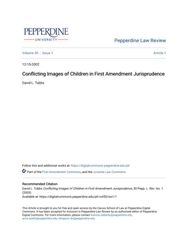 Conflicting Images of Children in First Amendment Jurisprudence