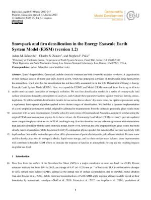 Snowpack and Firn Densification in the Energy Exascale Earth System Model