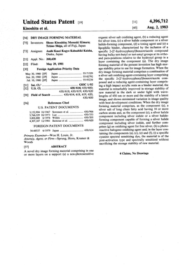 United States Patent (19) (11) 4,396,712 Kinoshita Et Al