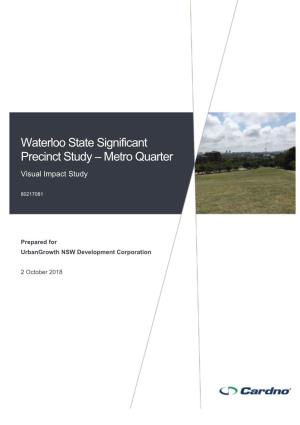 Waterloo State Significant Precinct Study – Metro Quarter VISUAL IMPACT STUDY