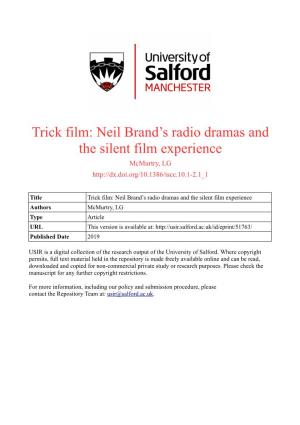 Trick Film: Neil Brand's Radio Dramas and the Silent Film Experience