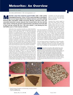 Meteorites: an Overview