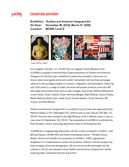 (Los Angeles—October 11, 2018) the Los Angeles County Museum of Art (LACMA) Is Pleased to Host the West Coast Presentation Of