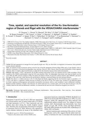 Time, Spatial, and Spectral Resolution of the Halpha Line-Formation Region of Deneb and Rigel with the VEGA/CHARA Interferometer