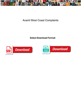 Avanti West Coast Complaints