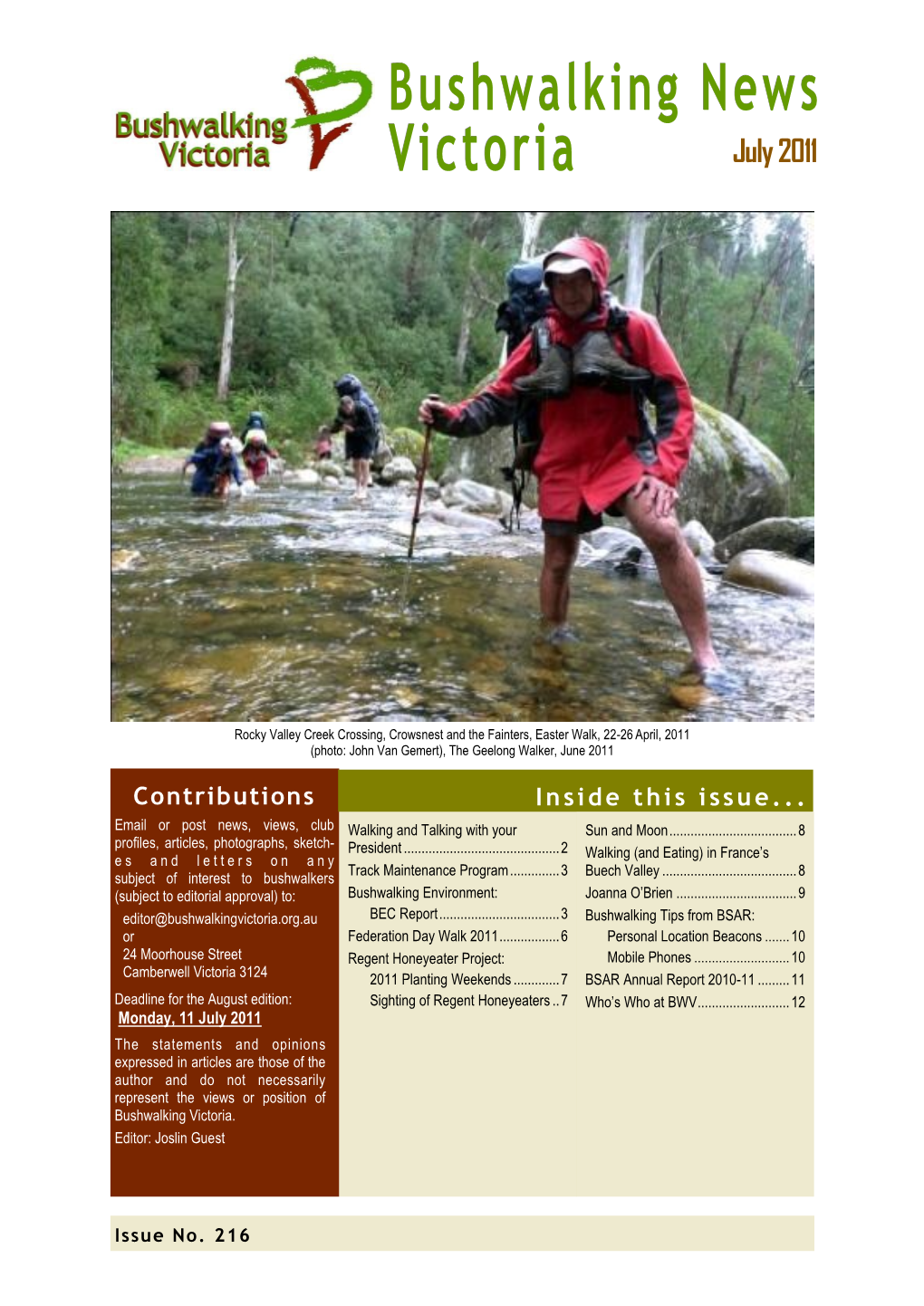 Bushwalking News Victoria July 2011