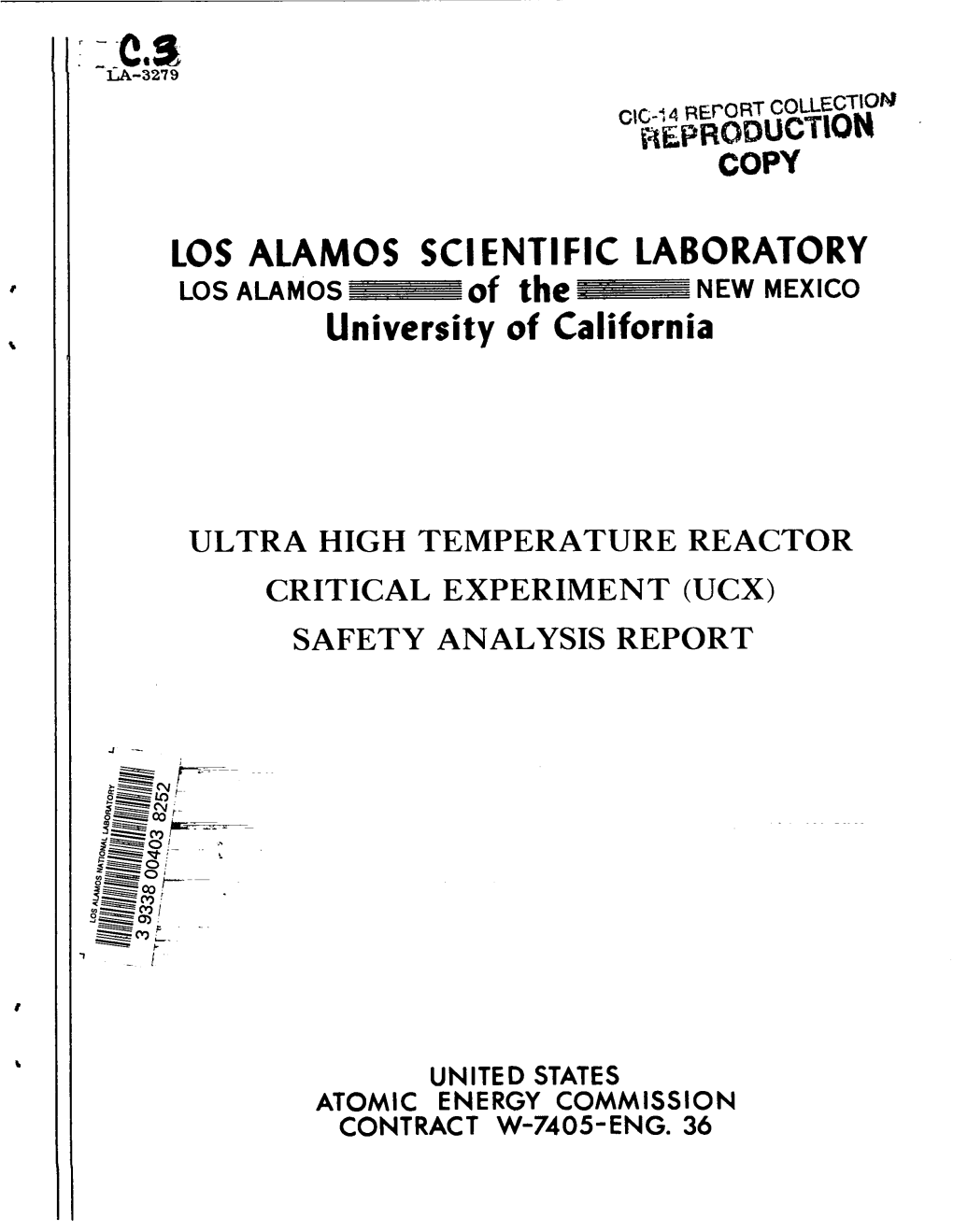 Ultra High Temperature Reactor Critical Experiment (Ucx) Safety Analysis Report
