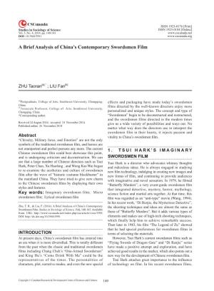A Brief Analysis of China's Contemporary Swordsmen Film