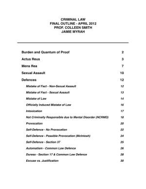 Criminal Law Final Outline - April 2012 Prof