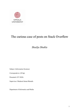 The Curious Case of Posts on Stack Overflow