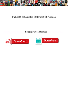 Fulbright Scholarship Statement of Purpose