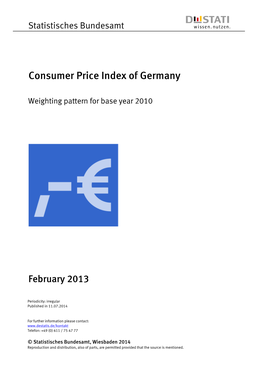 Weighting Pattern for the Consumer Price Index of Germany