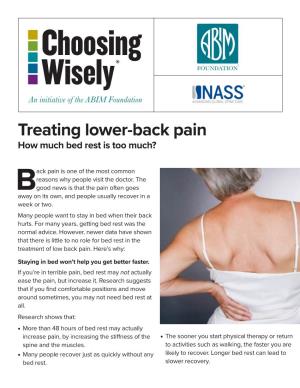 Treating Lower-Back Pain How Much Bed Rest Is Too Much?